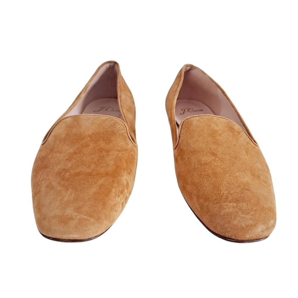SOLD J. Crew women's Suede Smoking slip on camel tan loafer shoes size 8 - Picture 4 of 15